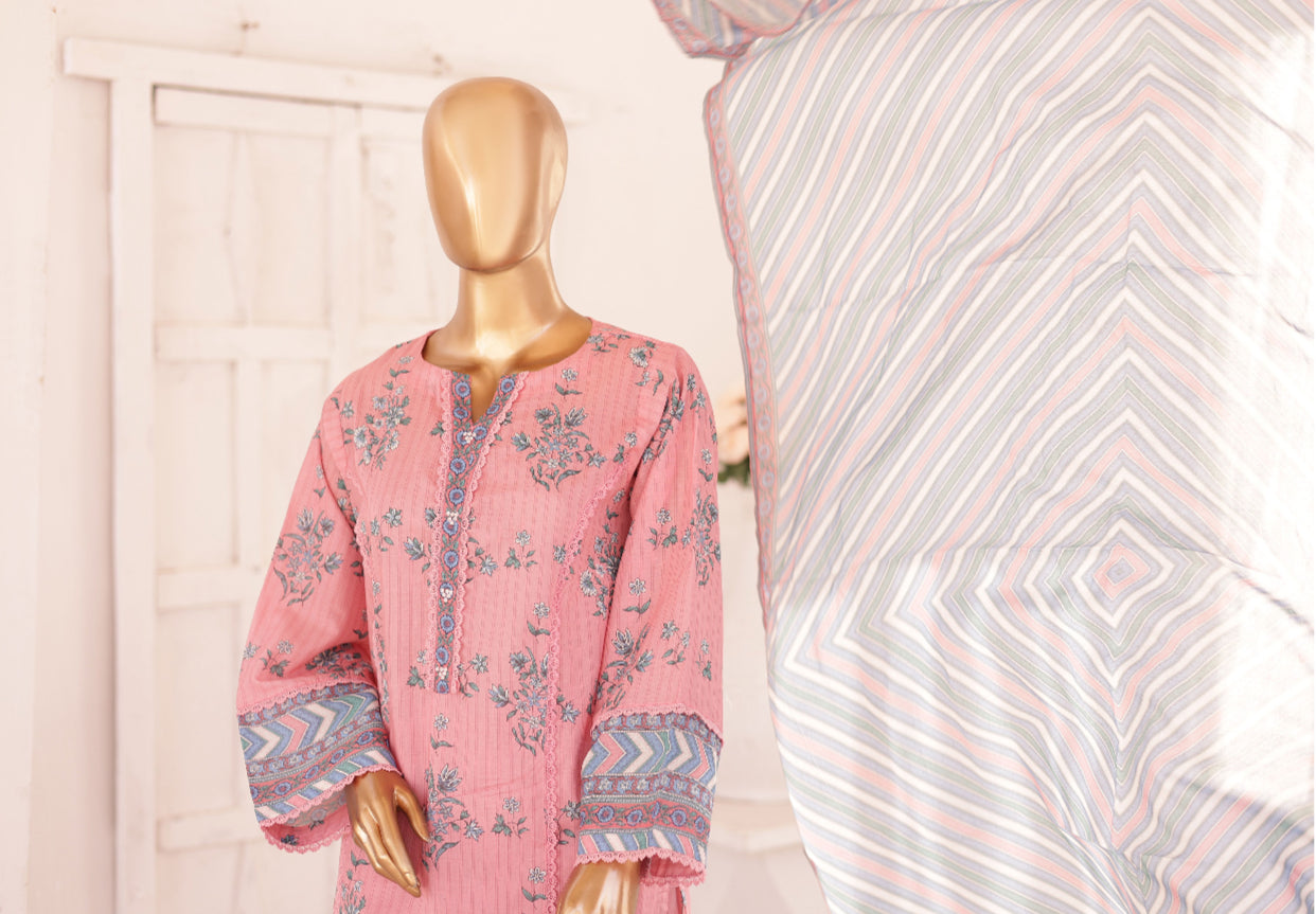 Oswah Printed Lawn 3 Piece Stitched Set