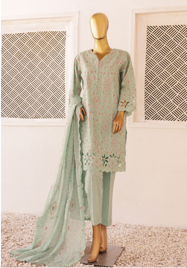 Cutwork Full Embroidery Dupatta 3 Piece Suit