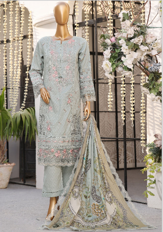 Premium Embroidered Printed Lawn 3 Piece