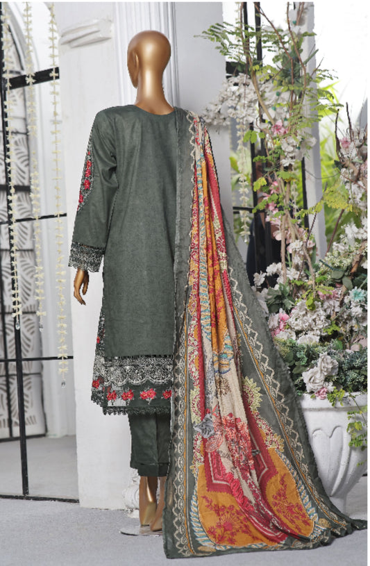 Premium Embroidered Printed Lawn 3 Piece Dupatta Centre