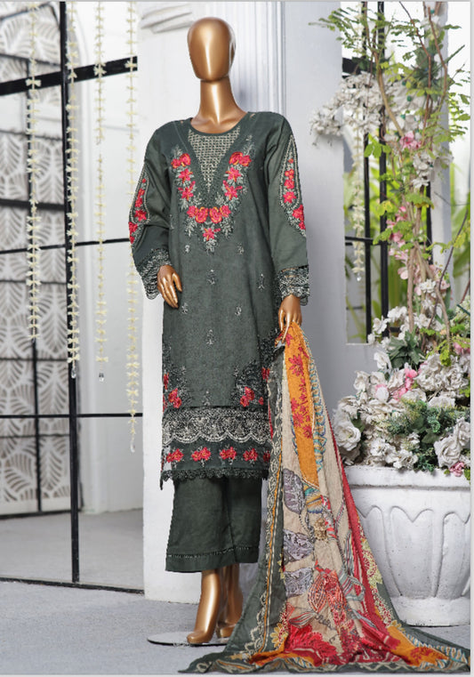 Premium Embroidered Printed Lawn 3 Piece