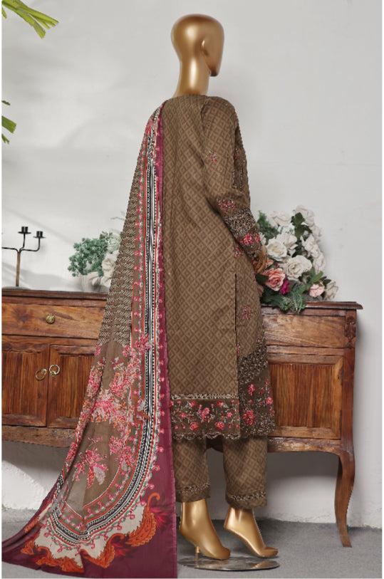 Premium Embroidered Printed Lawn 3 Piece