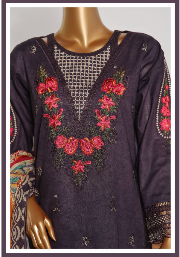 Premium Embroidered Printed Lawn 3 Piece