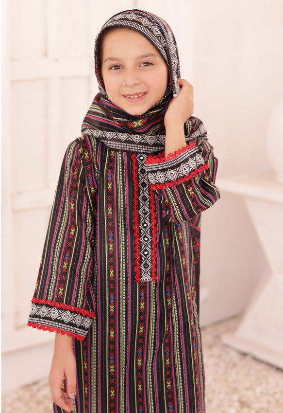 Shifa Printed Kids Lawn Stitch 3 Piece Set