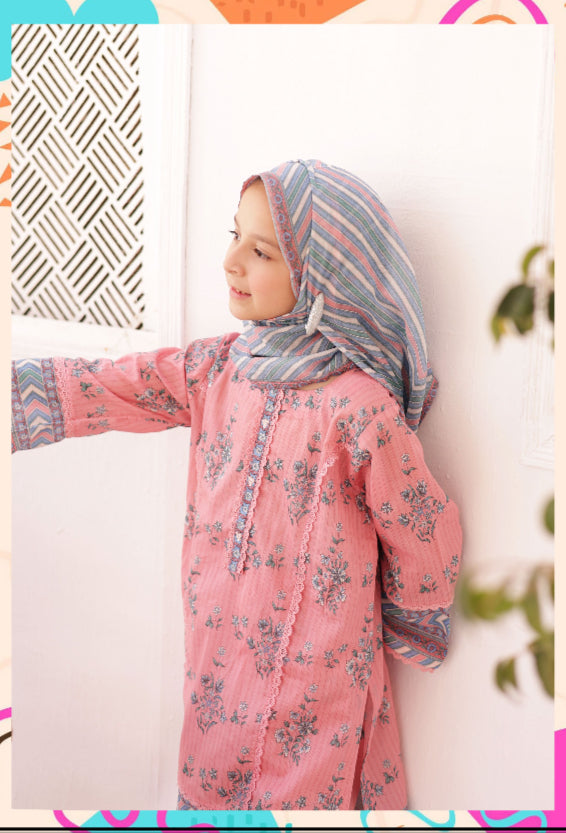 Shifa Printed Kids Lawn Stitch 3 Piece Set