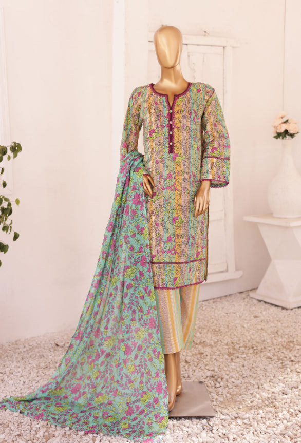 Oswah Printed Lawn 3 Piece Stitched