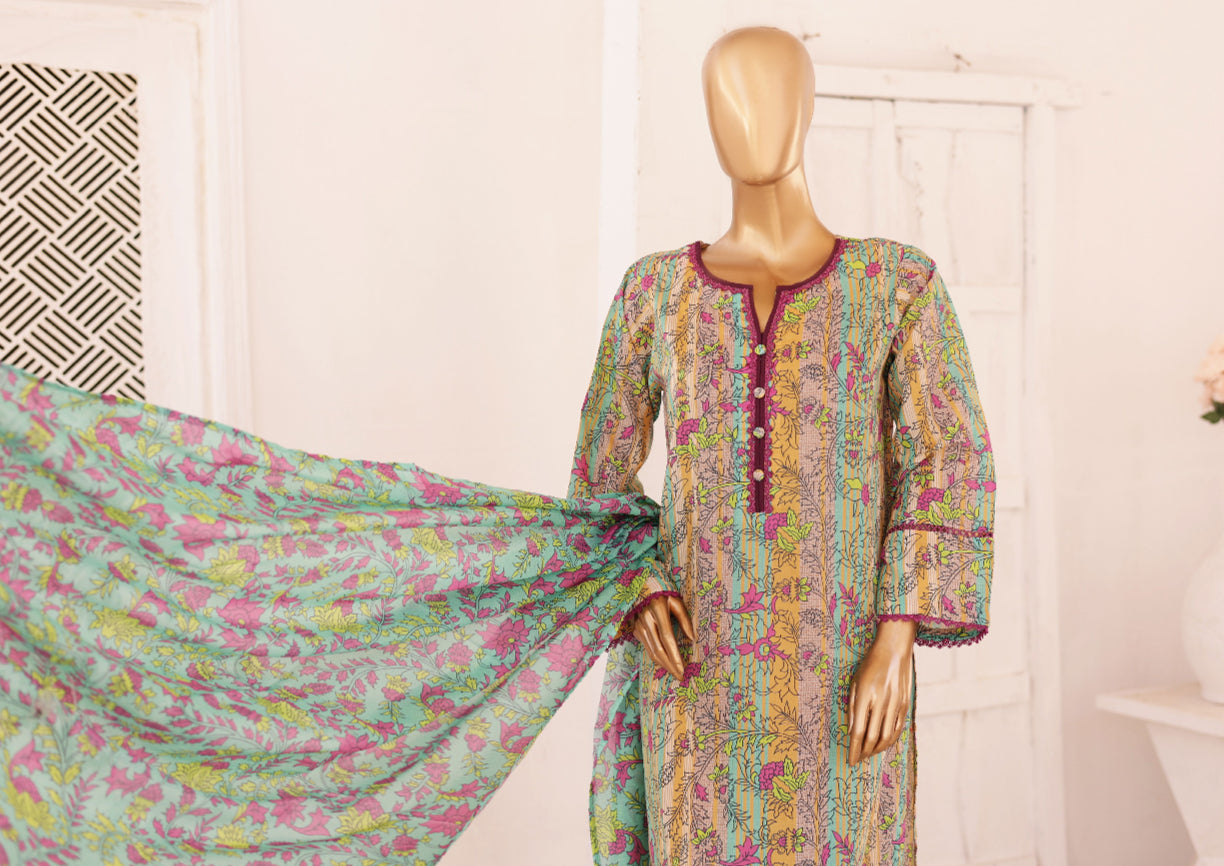 Oswah Printed Lawn 3 Piece Stitched