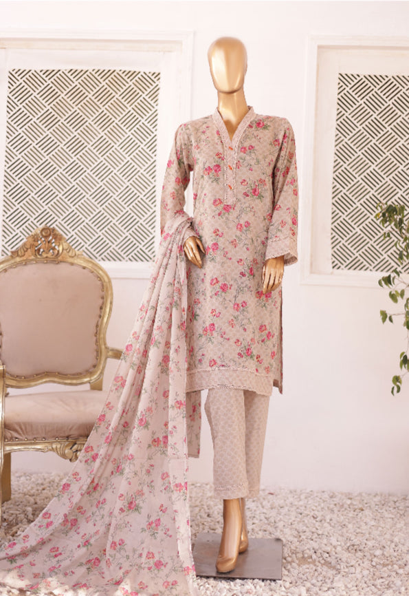 Oswah Printed Lawn 3 Piece Stitched Set