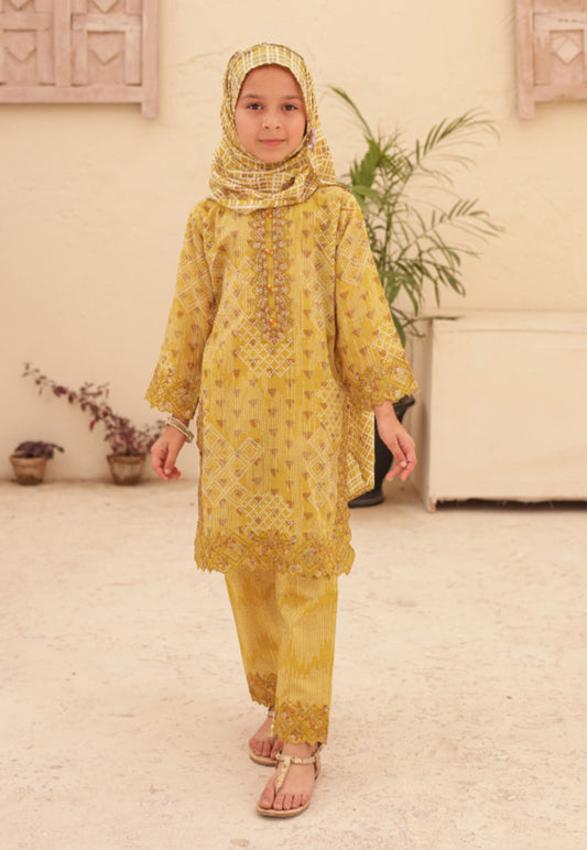 Shifa Kids Summer Lawn Embroidered 3 Piece