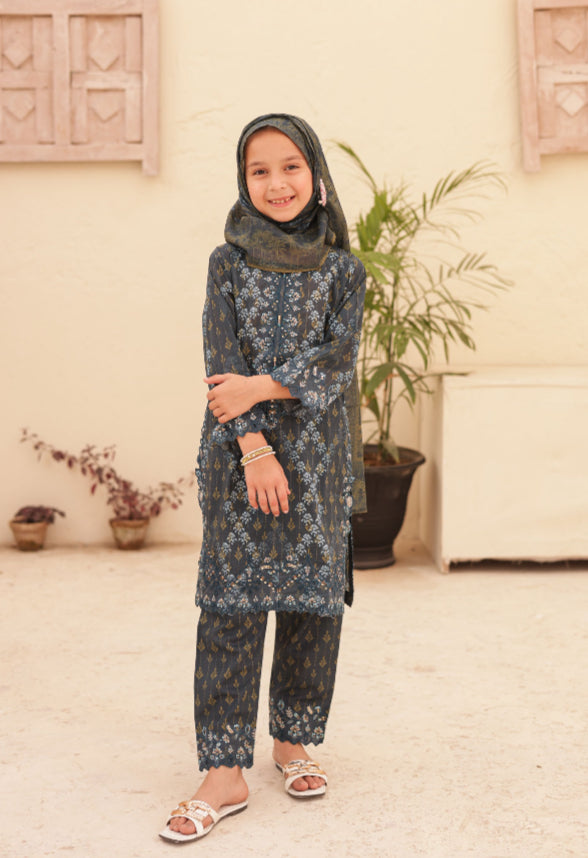 Shifa Kids Summer Lawn Embroidered 3 Piece