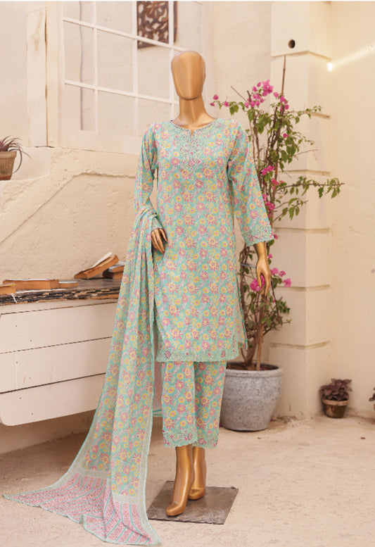 Oswah Printed Lawn 3 Piece Stitched