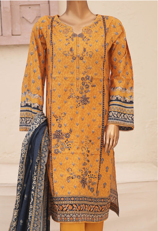 Embroidery Lawn Collection 3 Piece Set - MUSTARD