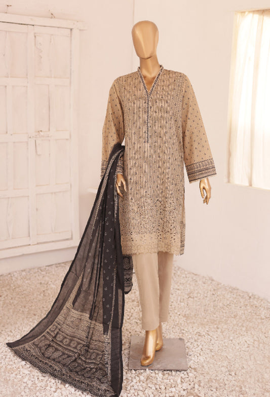 Embroidery Lawn Collection 3 Piece Set - BROWN