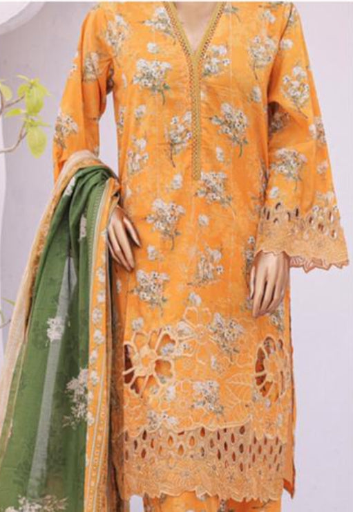 Eid Tara Bagh Exclusive Chicken Kari 3 Piece Lawn Wear - ORANGE