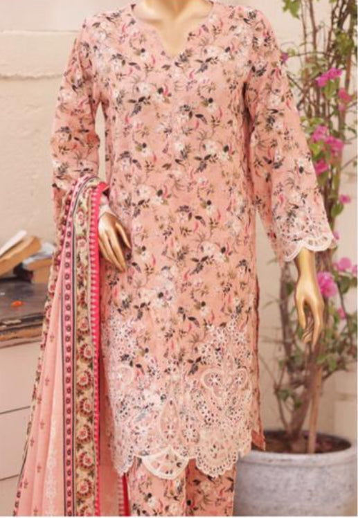 Eid Tara Bagh Exclusive Chicken Kari 3 Piece Lawn Wear - PEACH