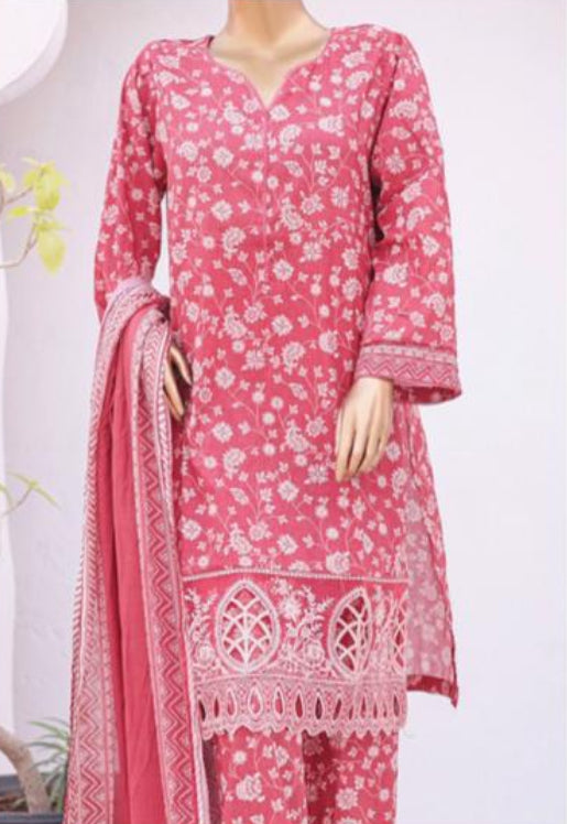 Eid Tara Bagh Exclusive Chicken Kari 3 Piece Lawn Wear - PINK