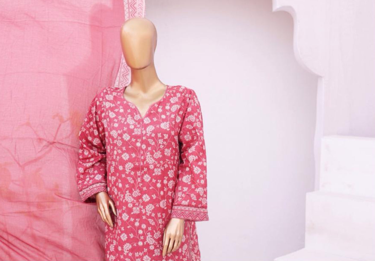 Eid Tara Bagh Exclusive Chicken Kari 3 Piece Lawn Wear - PINK