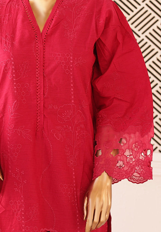 Cutwork Full Embroidered Shirt & Dupatta EID Collection - RED