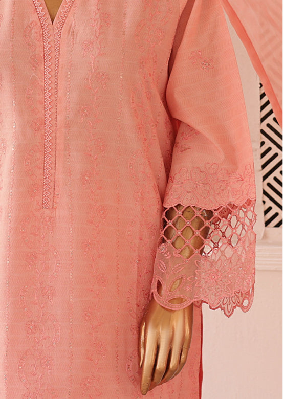 Cutwork Full Embroidered Shirt & Dupatta EID Collection - PEACH