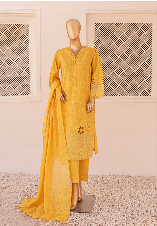 Cutwork Full Embroidered Shirt & Dupatta EID Collection - YELLOW