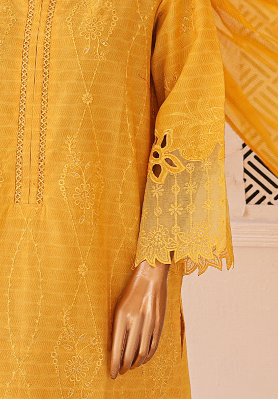 Cutwork Full Embroidered Shirt & Dupatta EID Collection - YELLOW