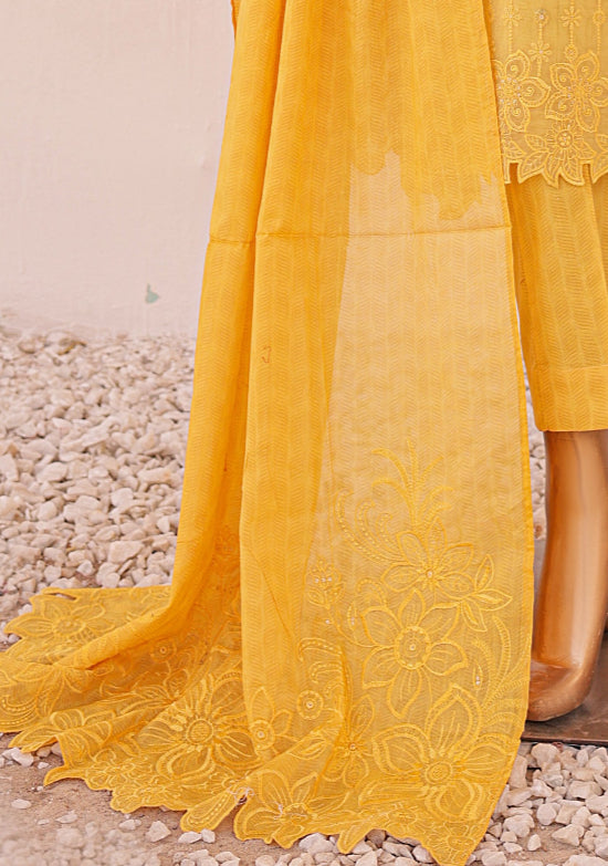 Cutwork Full Embroidered Shirt & Dupatta EID Collection - YELLOW