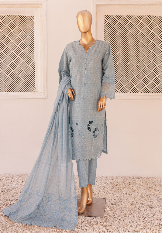 Cutwork Full Embroidered Shirt & Dupatta EID Collection - SKY BLUE